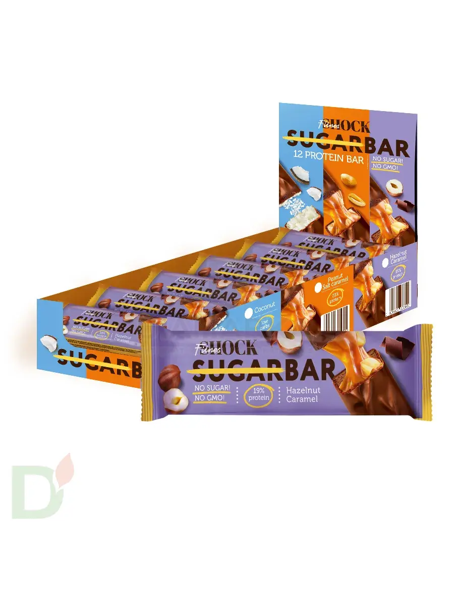 Батончик протеиновый FitnesShock Шоколадная карамель-фундук 50гр. в Санкт-Петербурге