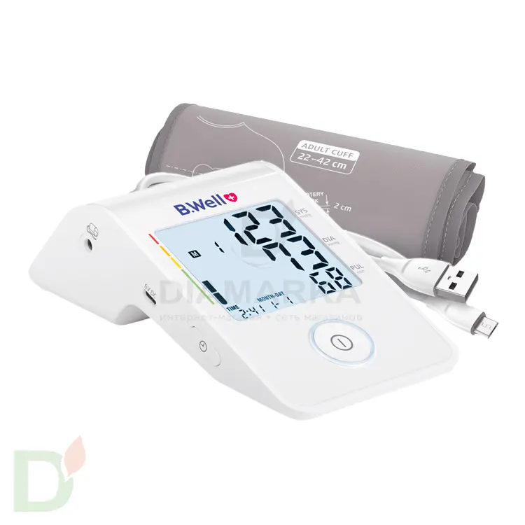 Тонометр B.Well MED-53 автомат + адаптер, питание от Micro USB, манжета M-L (22-42см)