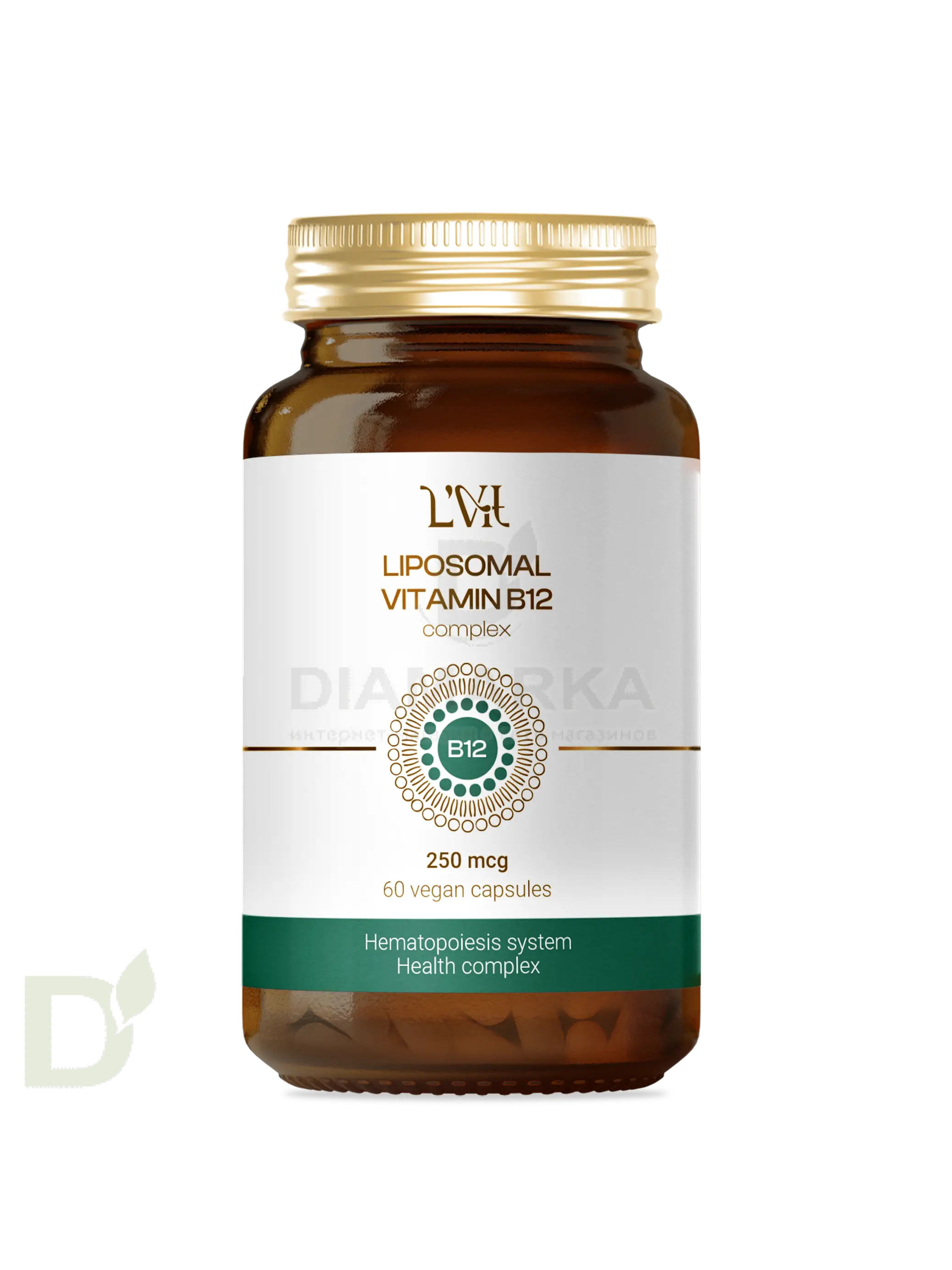 Витамины L'Vit Liposomal Vitamin B12+B9 complex, 250+200 мг в 1 капсуле, 60 капс в Санкт-Петербурге