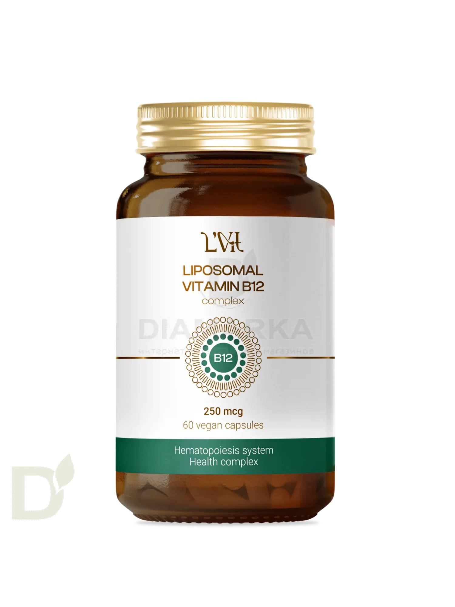 Витамины L'Vit Liposomal Vitamin B12+B9 complex, 250+200 мг в 1 капсуле, 60 капс в Санкт-Петербурге