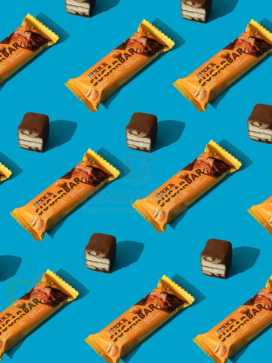 Батончик протеиновый FitnesShock Соленая карамель-Арахис 50гр. в Санкт-Петербурге