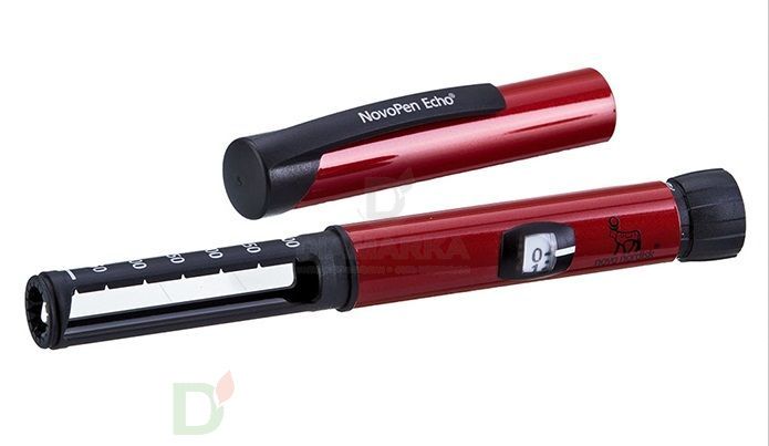 Шприц-ручка НовоПен Эхо, красная, шаг 0,5 ед. Шприц-ручка НовоПен Эхо, красная, шаг 0,5 ед.