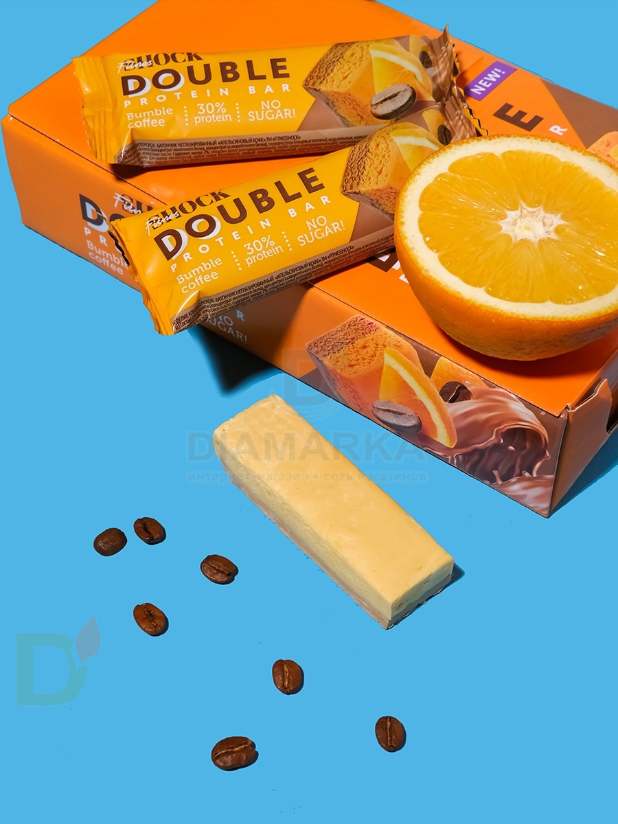 Батончик протеиновый FitnesShock Апельсиновый кофе 40гр. в Санкт-Петербурге