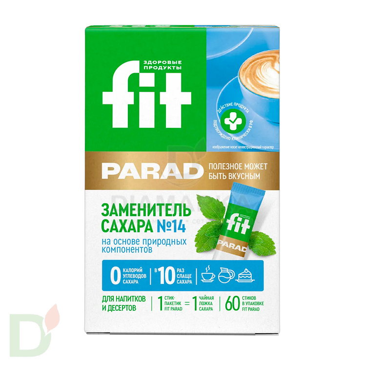 ФитПарад №14 (60 саше), на эритритоле и стевии