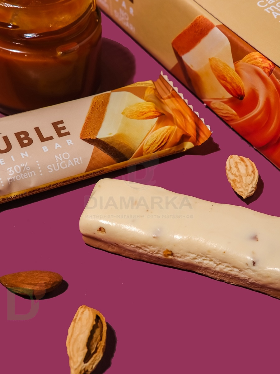 Батончик протеиновый FitnesShock Карамельный мусс с миндалем 40гр. в Санкт-Петербурге