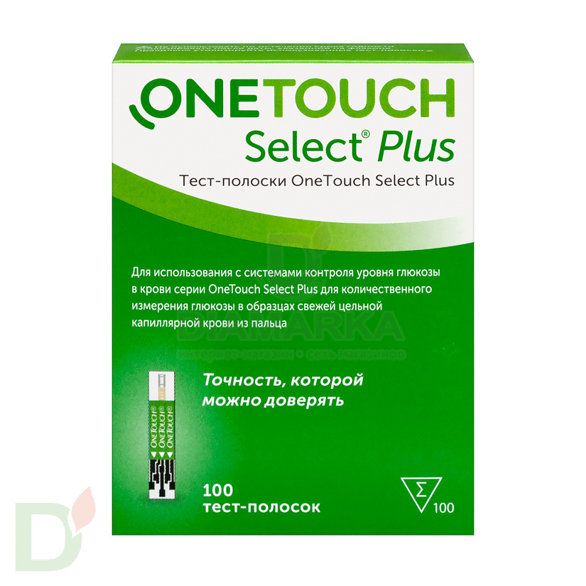 Тест-полоски Ван Тач Селект Плюс (OneTouch Select Plus) №100