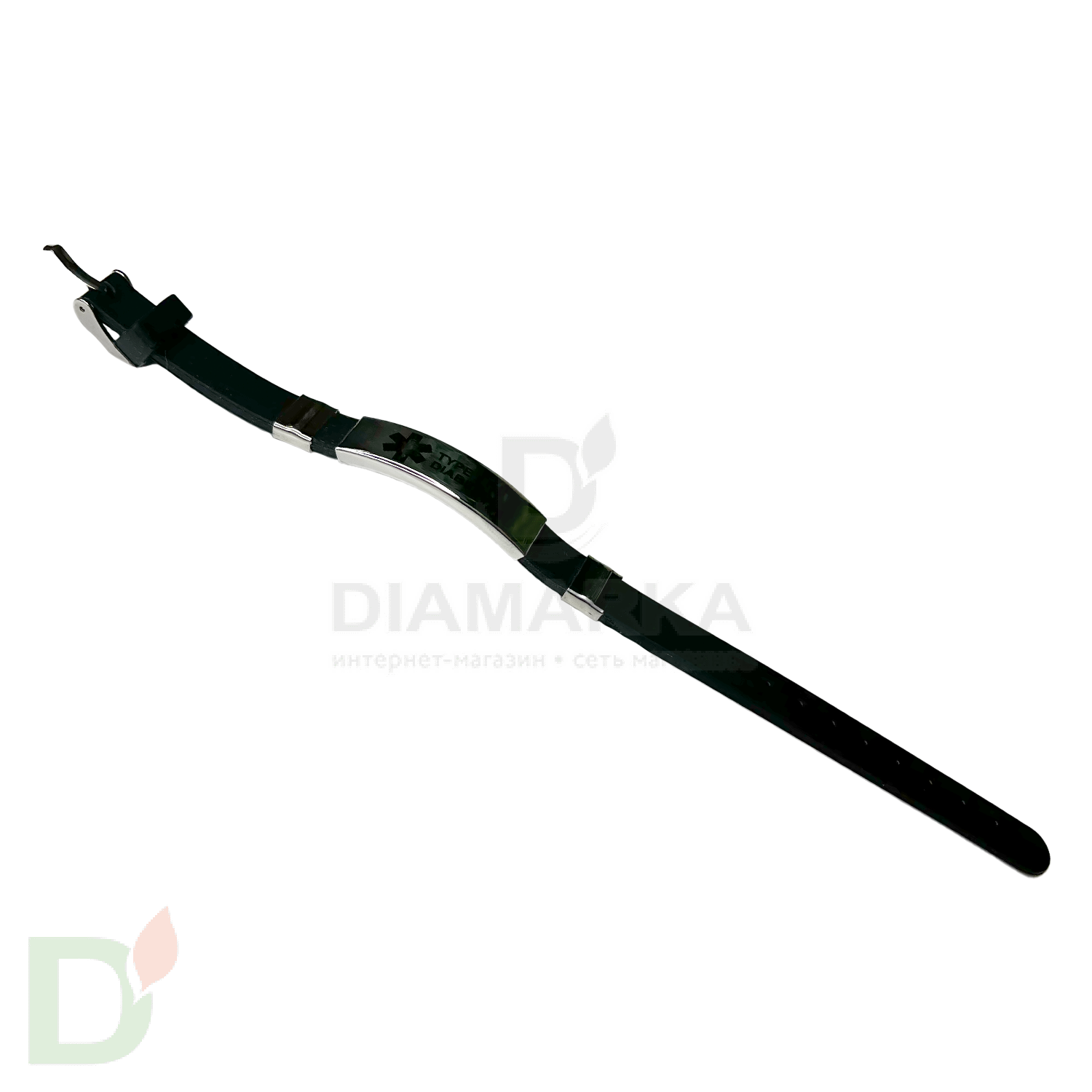 Браслет силиконовый Диабет 2 типа с застежкой (16-21см) в Санкт-Петербурге