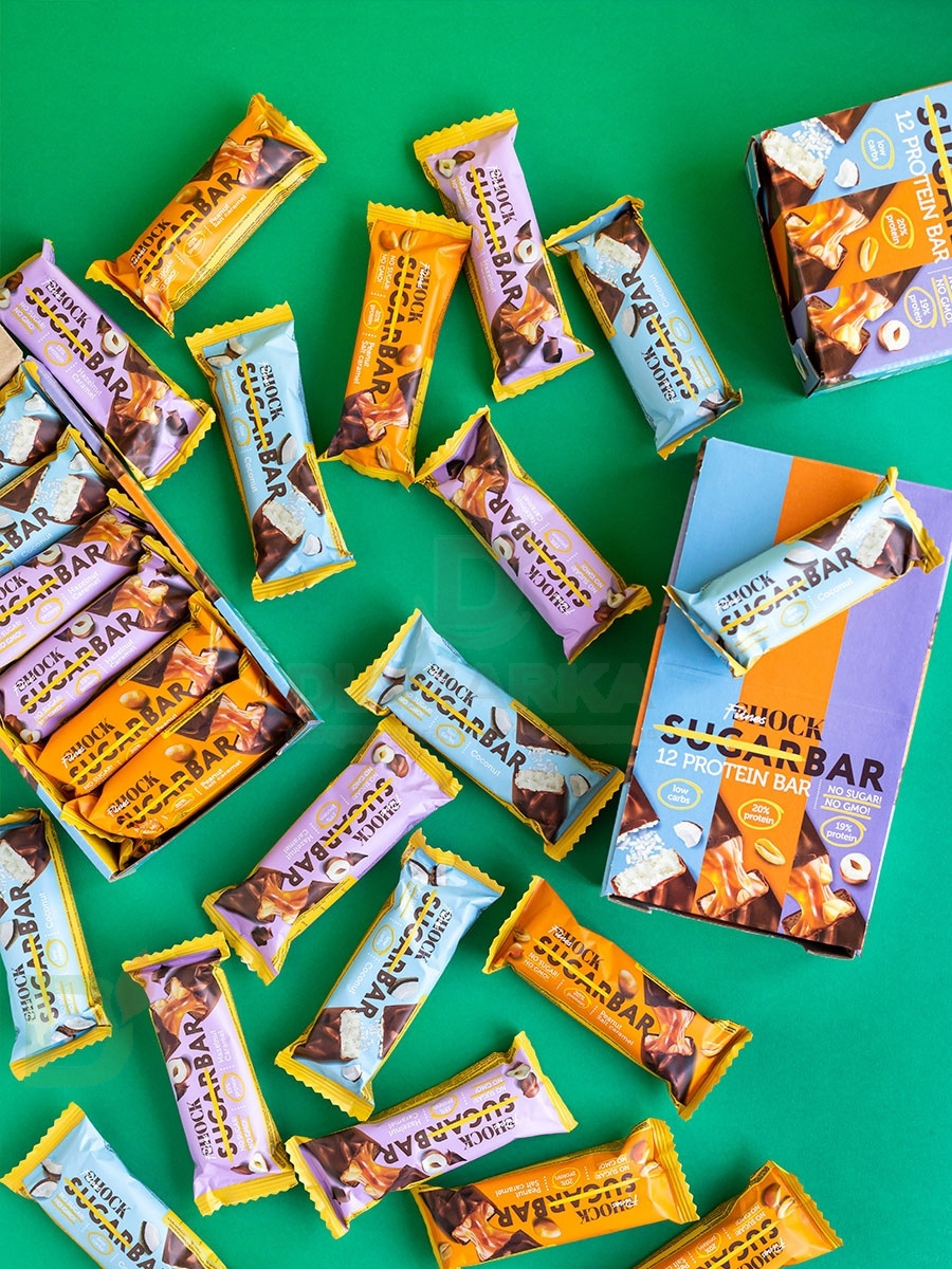 Батончик протеиновый FitnesShock Соленая карамель-Арахис 50гр. в Санкт-Петербурге