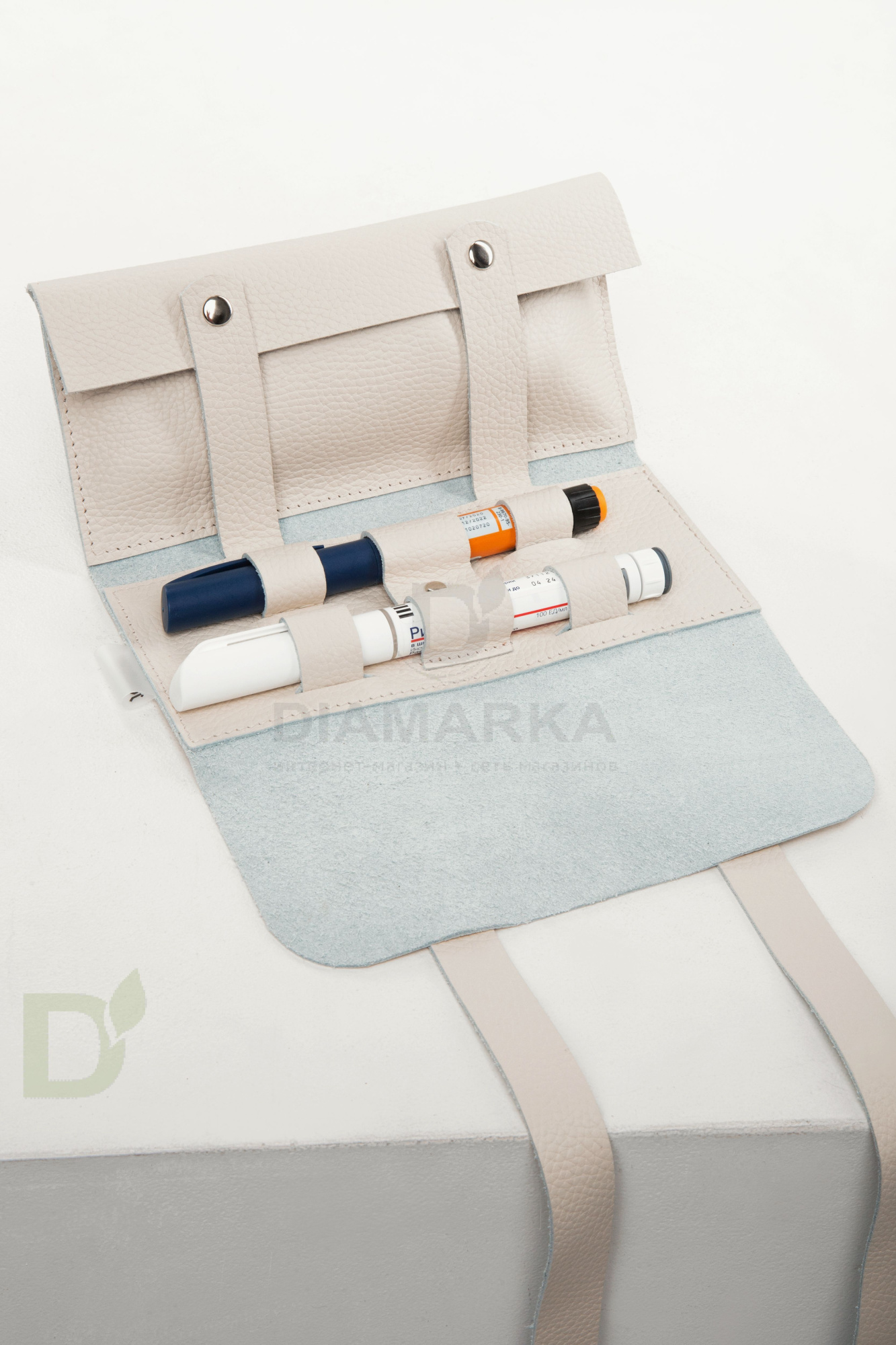 Чехол - скрутка диабетический Jaskier dia bags бежевый, натуральная кожа