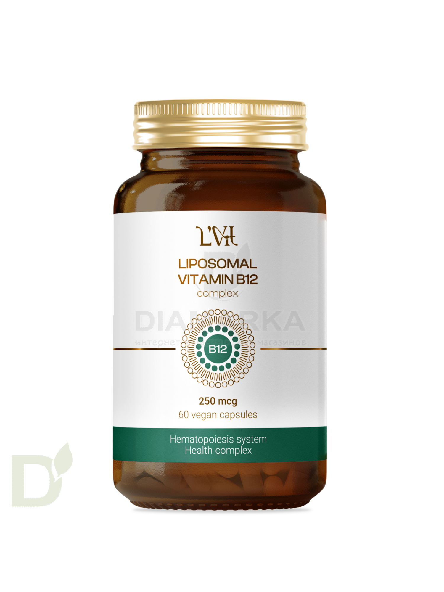 Витамины L'Vit Liposomal Vitamin B12+B9 complex, 250+200 мг в 1 капсуле, 60 капс в Санкт-Петербурге