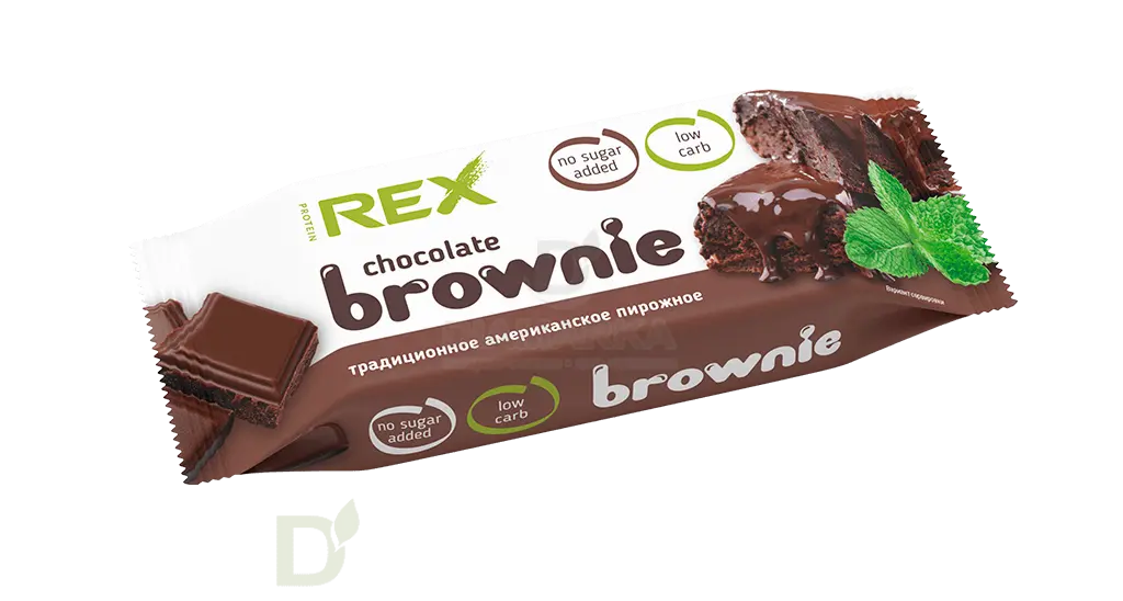 Пирожное ProteinRex протеиновое БЕЗ САХАРА, брауни классическое, 50гр.