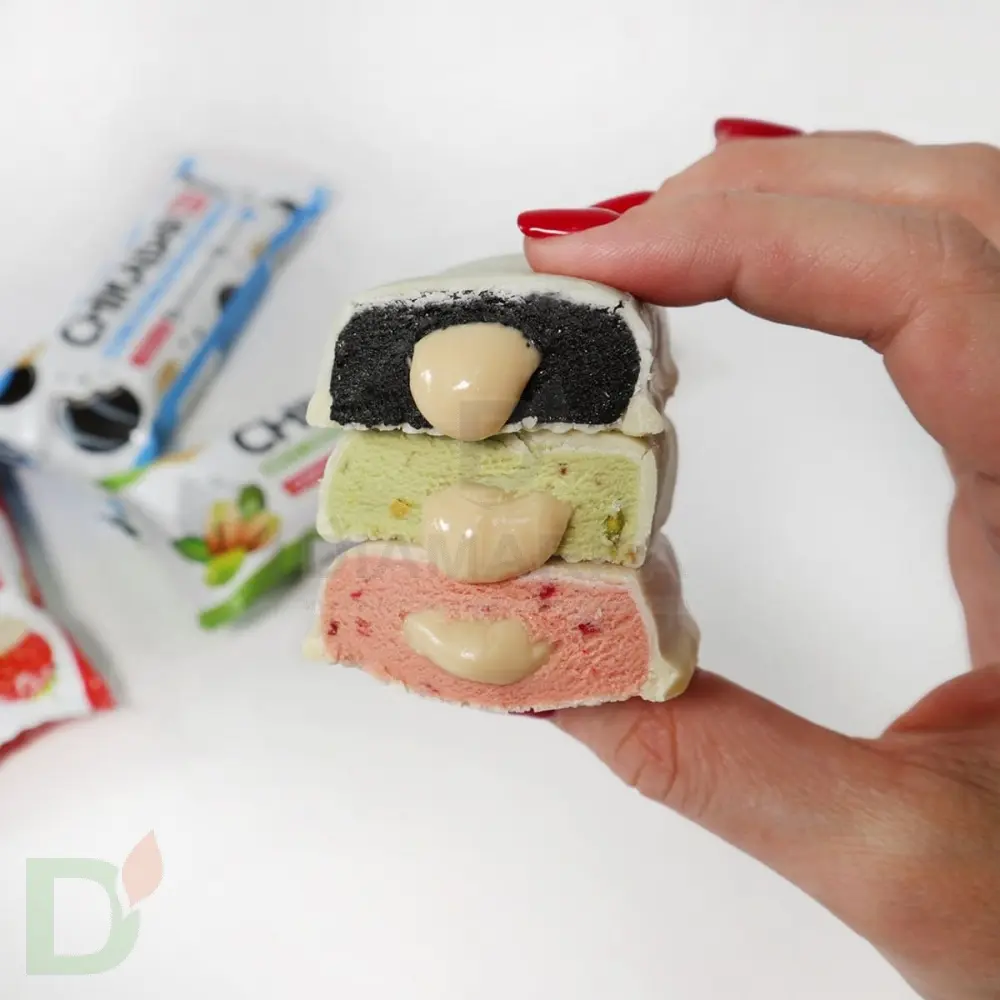 Батончик CHIKALAB глазированный с начинкой Клубника со сливками 60гр.