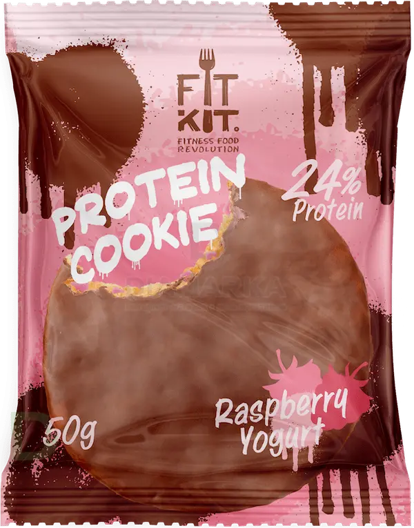 Печенье FITKIT протеиновое в глазури Малиновый йогурт 50гр