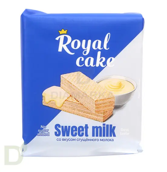 Вафли Royal cake со вкусом «СГУЩЕНОЕ МОЛОКО» без сахара, 120 г в Санкт-Петербурге